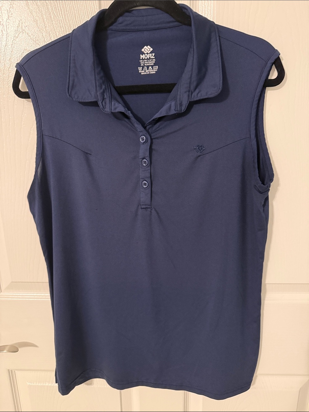 Women's Sleeveless Polo Golf Top - Navy Blue